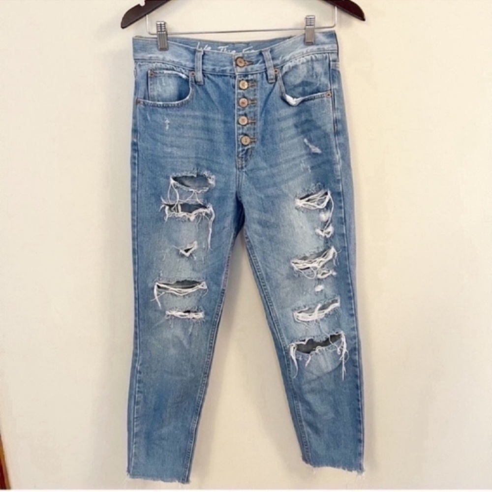 Free People Blossom Rigid Skinny Jeans OB901610 High Rise Button Fly Size 27